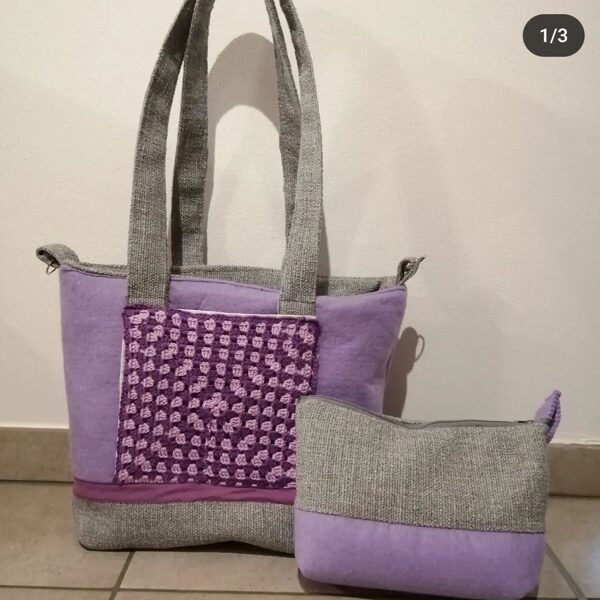 Violet and grey peknybag